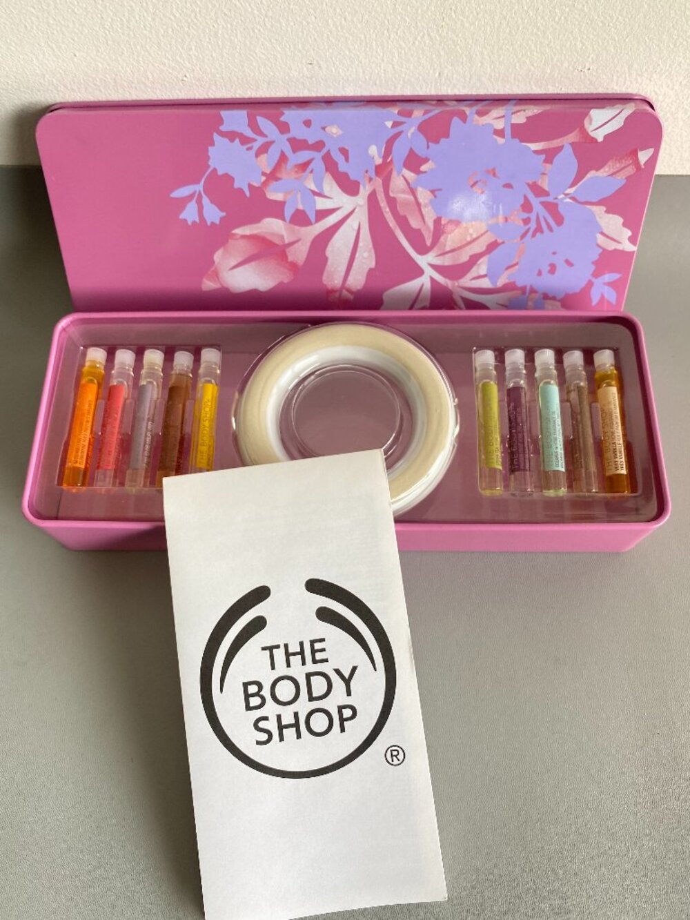 2007 RARE The Body Shop Home Fragrance Heaven Scent Tin Set Lamp Ring NEW